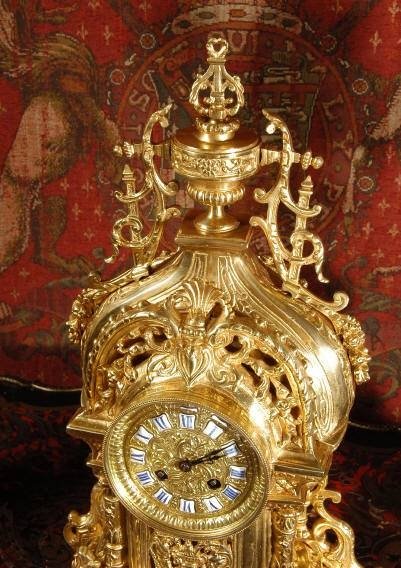 fig 3. ***** SOLD ***** Large Antique French Clock Set by Samuel Marti